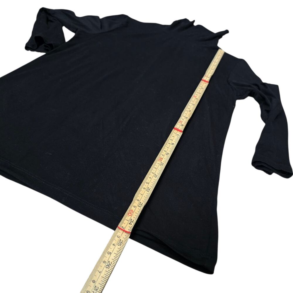 L'Agence Aja Turtleneck Black Three Quarter Sleeves Luxury Shirt Blouse Medium - Picture 8 of 8